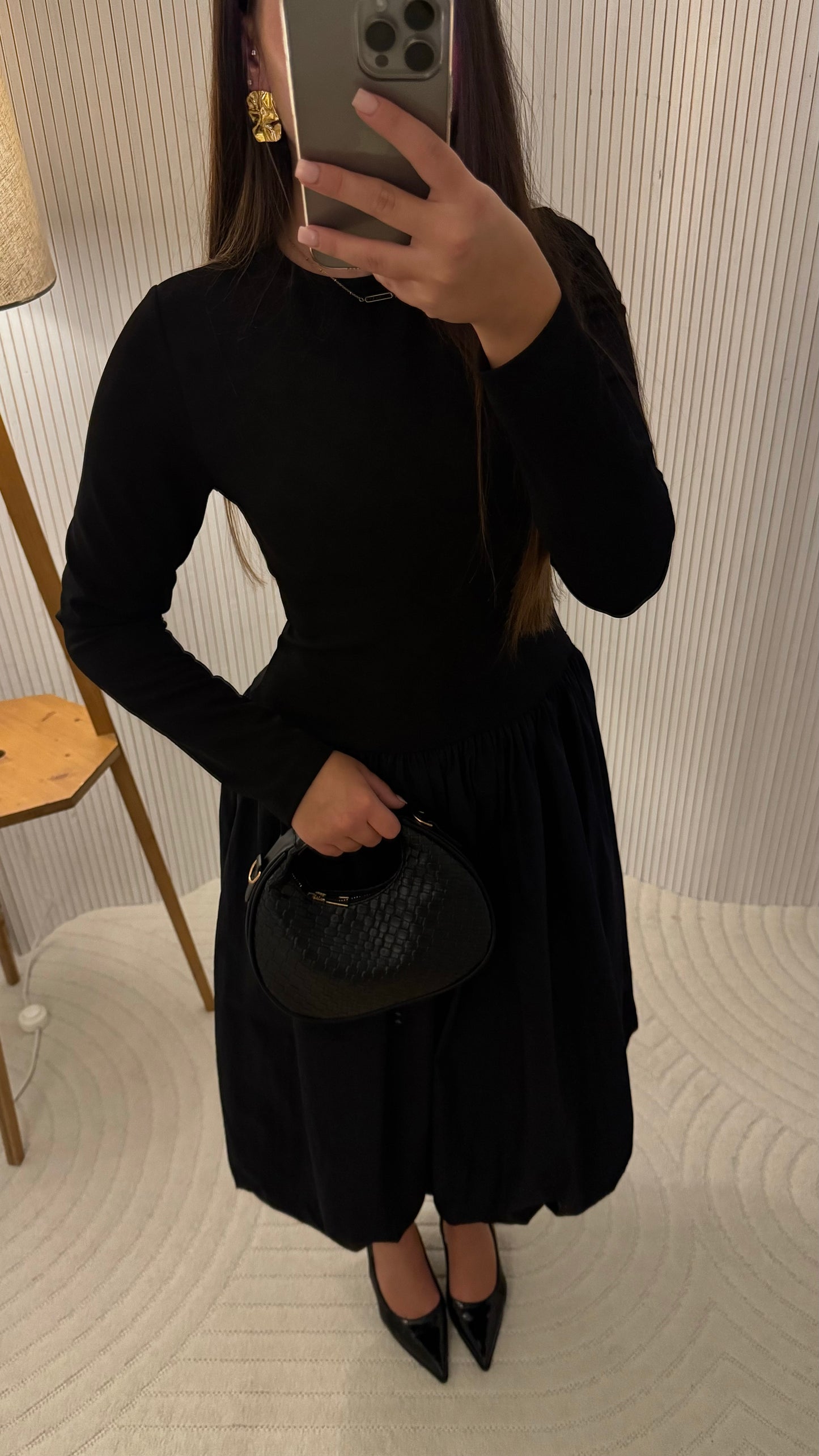 Robe péplum noire