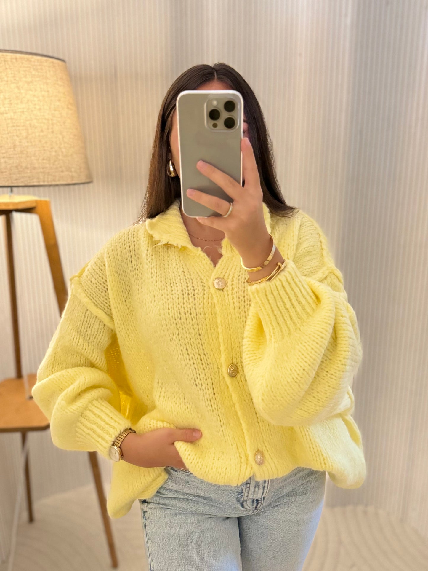 Pull en laine jaune