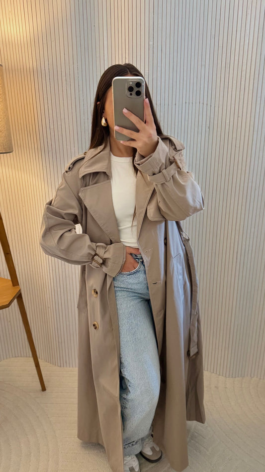 Trench taupe long