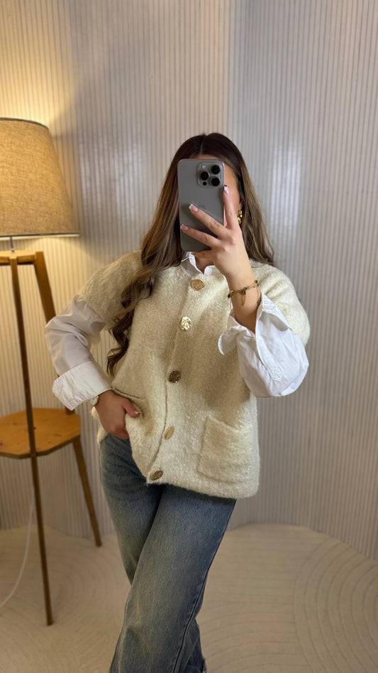 Gilet sans manches bouclettes
