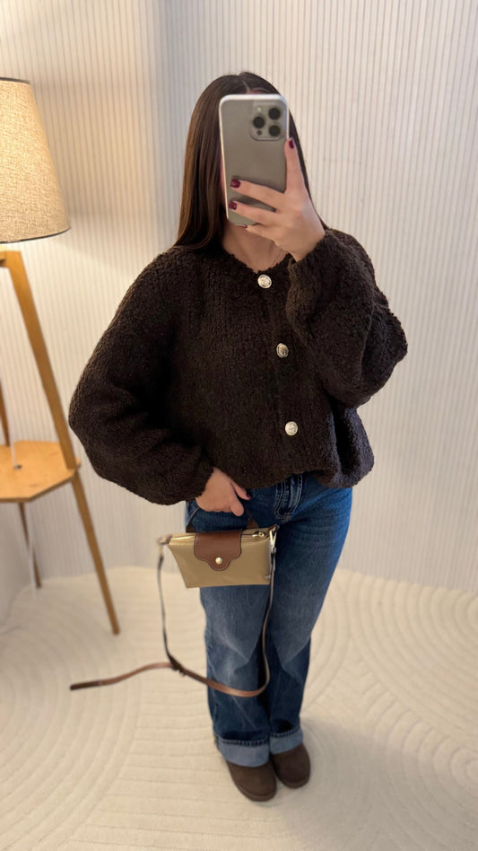 Gilet en alpaga chocolat